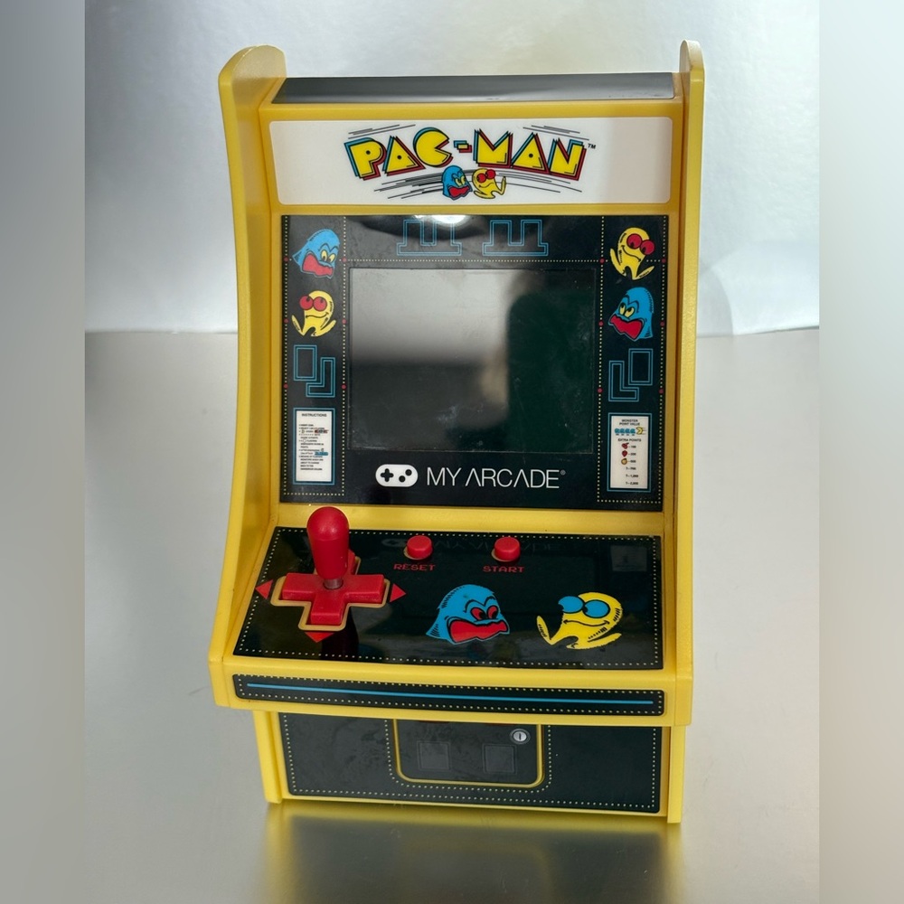2020 My Arcade PAC-MAN Table Top Micro Player Video Game Bandai 7”X4” WORKS